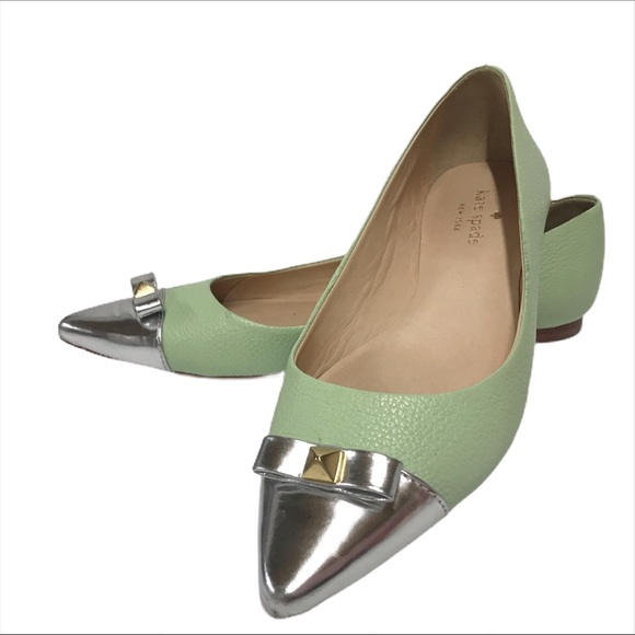 🕺HOST’S PICK!🕺Kate Spade “GINNY TOO” Green Flats - Picture 1 of 6